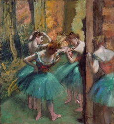 Dancers in Pink and Green