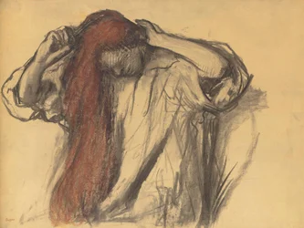 Woman Combing Her Hair