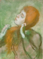 Woman Combing Her Hair