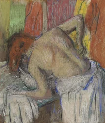 Woman Sponging Her Back