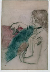 In the Theater: Woman with a Fan