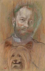 Ludovic Lepic Holding His Dog, 1889