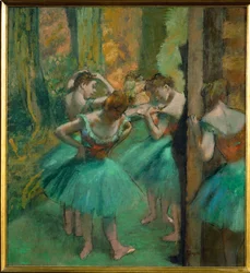 Pink and green dancers
