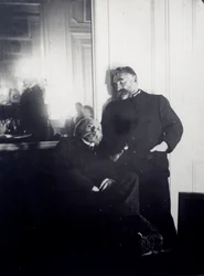 Portraits of the poet Stephane Mallarme and the painter Auguste Renoir. Photographic Edict of Edgar Degas 1895 Paris, Jacques Doucet Library