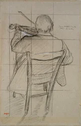 Seated Violinist seen from behind, 1875-1876