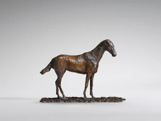 Study of a Mustang, original wax 1860s, cast by 1921