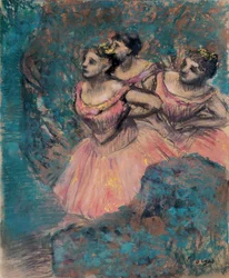 Three Dancers in Red by Edgar Degas