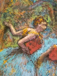Three Dancers (blue skirts, red corsages) (detail)