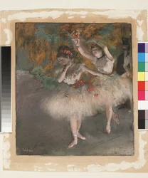 Two Dancers Entering the Stage, c.1877-78