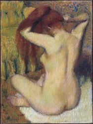Woman Combing Her Hair