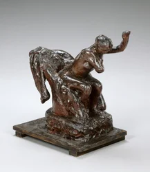 Woman Seated in an Armchair, Wiping Her Left Armpit, c. 1890s
