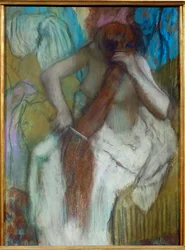 Woman Combing Her Hair