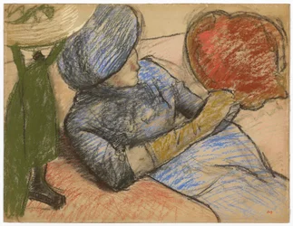 Woman Holding a Hat in Her Hand