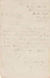 Letter to a Newspaper Competition Editor, 1 November 1917