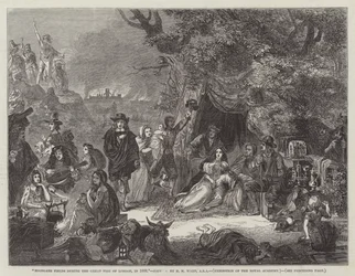 Highgate Fields during the Great Fire of London, 1666