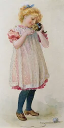 Little Girl with a Kitten