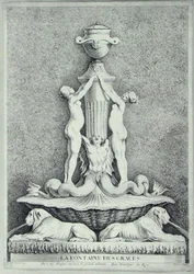 La Fontaine des Graces, engraved by Huquier