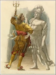 Portrait of Dom Juan and the statue
