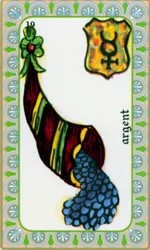 Tarot by Magus Belline: Card of the Money: Coins in a Horn of Plenty