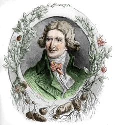 Portrait of Antoine Augustin Parmentier (1737-1813), French military pharmacist and agronomist. Engraving by Edmond Morin