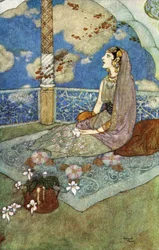And Ever With the Tears Falling Down From Her Eyes She Sighed and Sang, Illustration from 