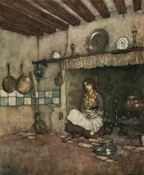 Cinderella: The Young Cinderella Sitting Among the Ashes in the Chimney, c.1910