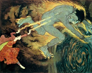 The Princess Burns the Elfrite to Death, from The Story of the Three Calenders in 