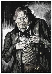 Mr Hyde after taking the antidote turns into Dr Jekyll, Illustration by Edmund Joseph Sullivan for the novel 