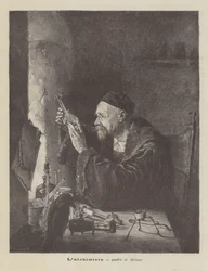 The Alchemist, painting by Hellmer