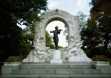Monument in Tribute to Johann Strauss II (1825-1899). Sculpture by Edmund von Hellmer (1921). Vienna, Stadtpark, Austria