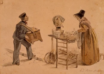 A Man with a Barrel Organ and a Coffee Seller, 1828