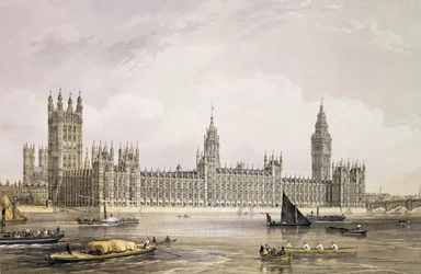 The New Houses of Parliament, engraved by Thomas Picken, pub. 1852 by Lloyd Bros. and Co.