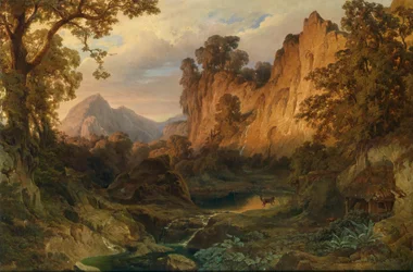 Romantic Landscape in Evening Light 1859