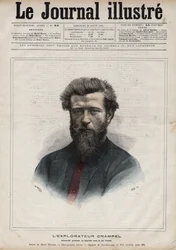Portrait of Paul Crampel, French Explorer of Central Africa (Engraving by Navellier in The Illustrous Diary, 1891)