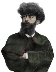 The Sar Merodack Josephin Peladan, Pseudonym of Josephin Peladan, French Writer and Occultist (Engraving by Navellier in The Illustrous Journal, 1892)