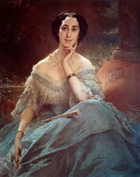 Portrait of Countess Hallez Claparede, Lady of Honour of the Empress Eugenie. Painting by Edouard Louis Dubufe