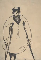 A Man on Crutches, 1878