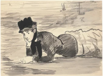 Annabel Lee on the Beach. Around 1881