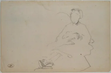 Sketch of a Seated Woman (leaf from a sketch-book), circa 1864-1868