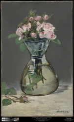 Moss Roses in a Vase