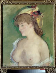 The blonde with topless
