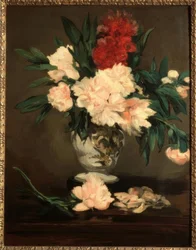 Vase of Peonies on a Pedestal