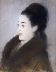Woman in a Fur Coat in Profile