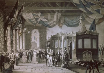 Queen Victoria and Prince Albert Arriving at Gosport Station, Hampshire, 1846