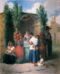 Scene near a Refreshment Stand in a Mexican Street
