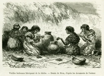 Old Indian women making shisha. Engraving by Riou, to illustrate the story 