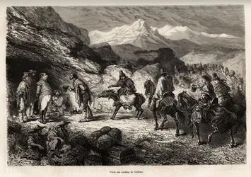 P. Marcoy finds a friend, who became a colonel of genius and post in a cave set near the lake of Cailloma, together they receive the visit of the city