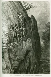 Passage of the Cuesta Infernal. Engraving by Riou, to illustrate the story 