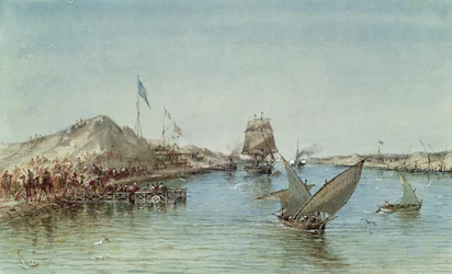 Shipping on the Suez Canal, from a Souvenir Album Commemorating the Voyage of Empress Eugenie at the Inauguration in 1869