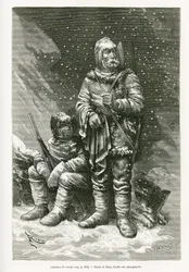 The travel suit of Lieutenant Payer and Lieutenant Weyprecht (engraving after a drawing by E. Ronjat, to illustrate the story 